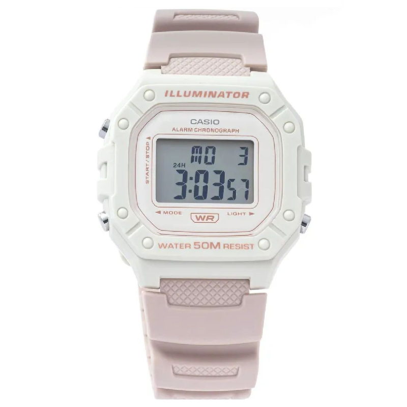 W-218HC-4A2VDF | Đồng hồ Casio Tiêu Chuẩn Điện Tử Mặt Vuông